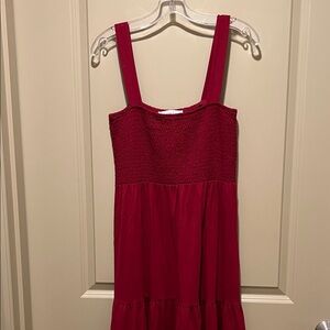 LOFT Red Casual Summer Dress